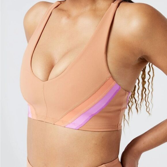L*Space Wyatt Racerback Sports Bra in Color Putty Size: L NWT - Picture 3 of 14